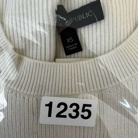 Banana Republic Sleeveless Ribbed Knit Tunic Sweater Ivory Cream XS - Picture 11 of 11